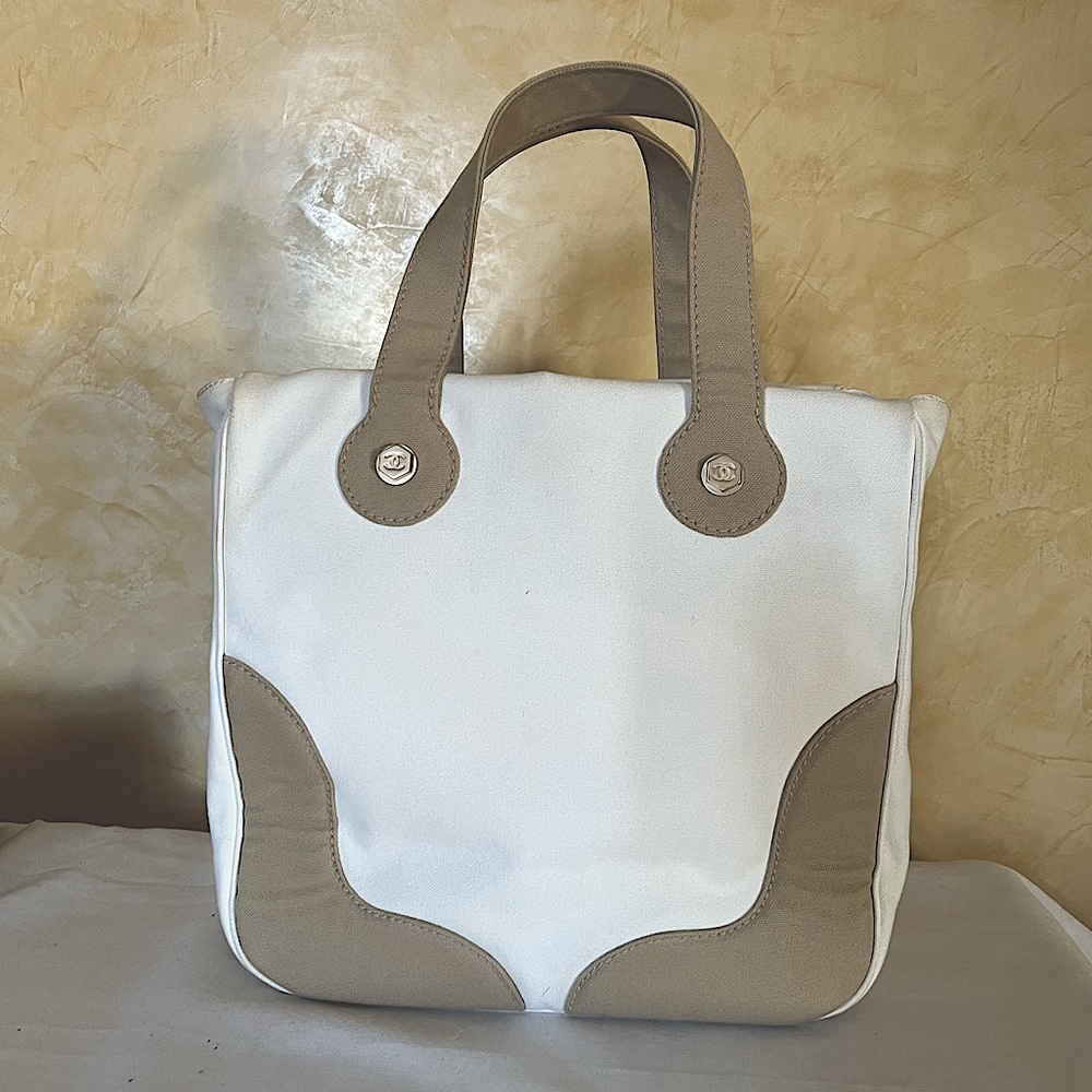 Chanel Canvas Marshmallow CC Tote - Picture 2 of 13